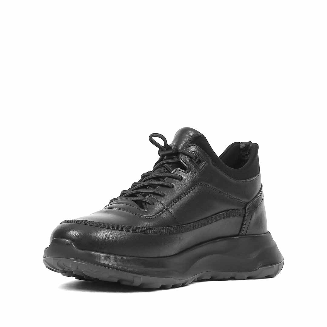 Erkek Siyah Deri Sneaker