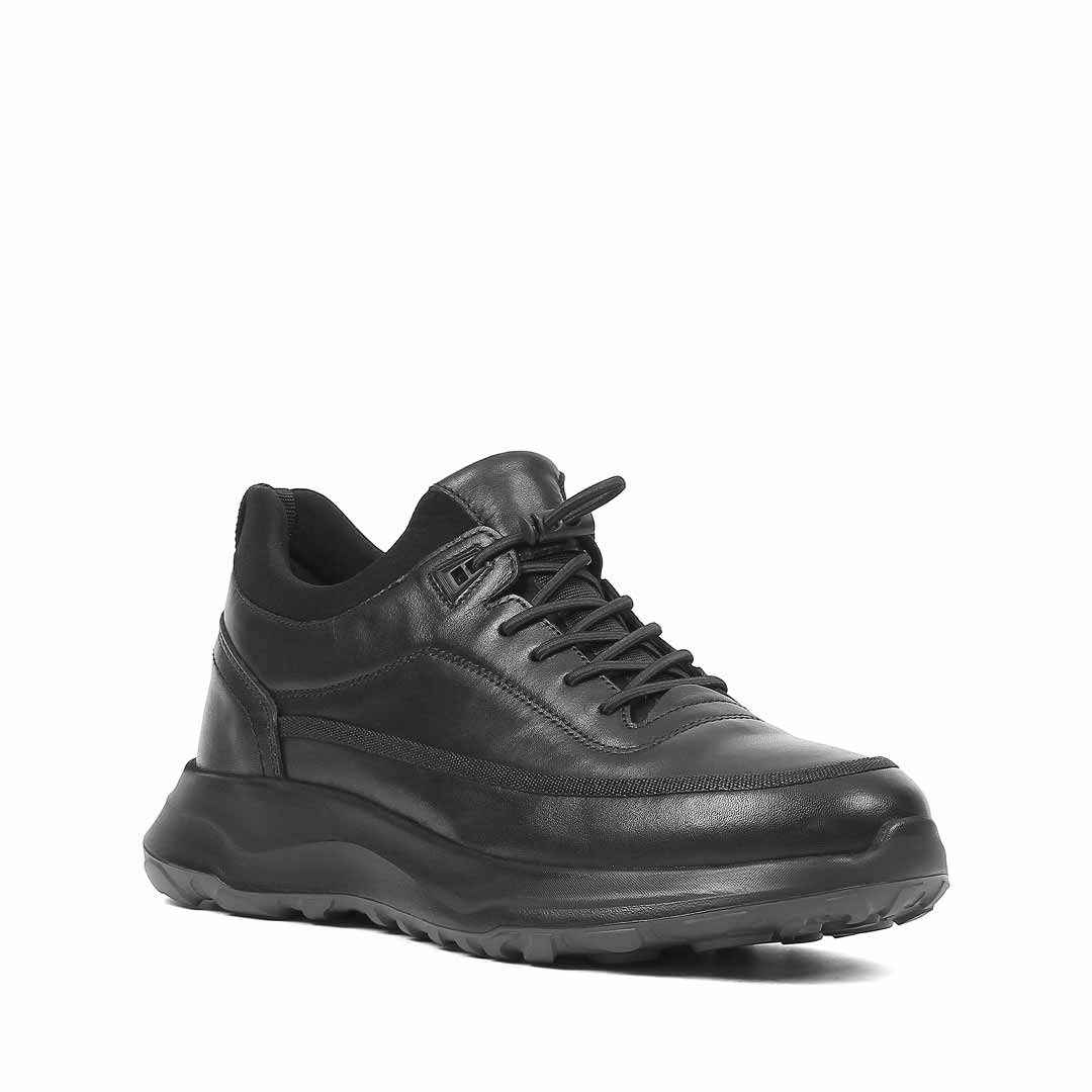 Erkek Siyah Deri Sneaker