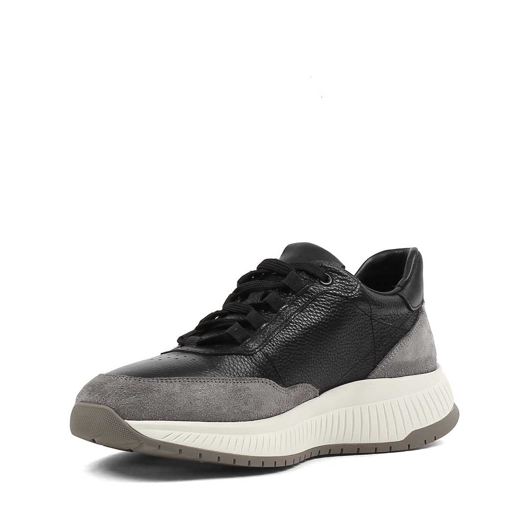Erkek Siyah Gri Süet Deri Sneaker