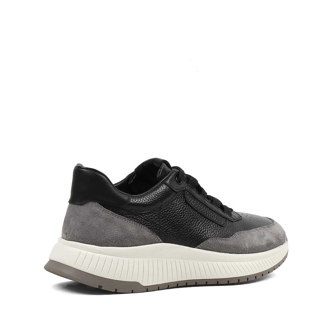 Erkek Siyah Gri Süet Deri Sneaker