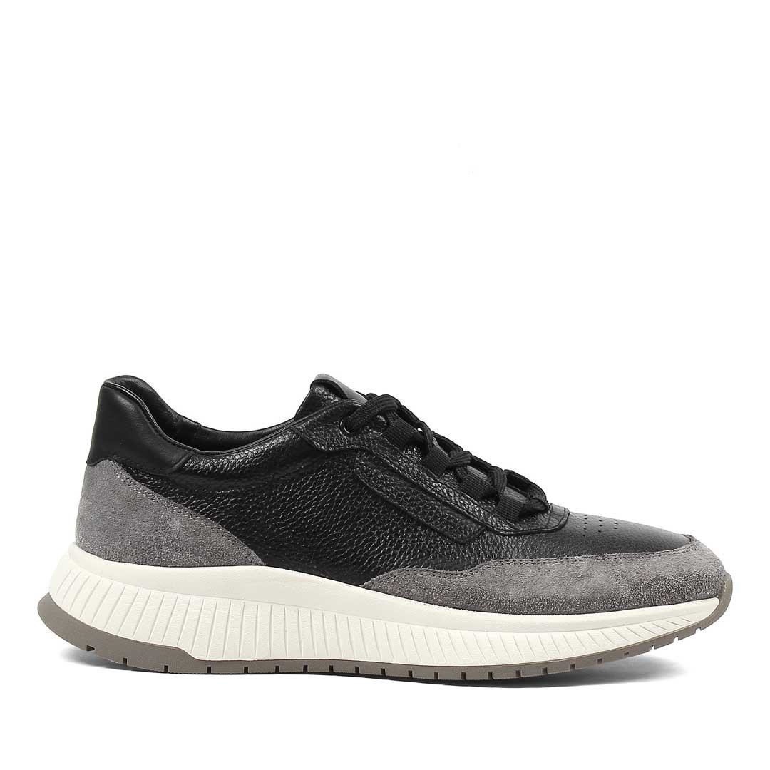 Erkek Siyah Gri Süet Deri Sneaker