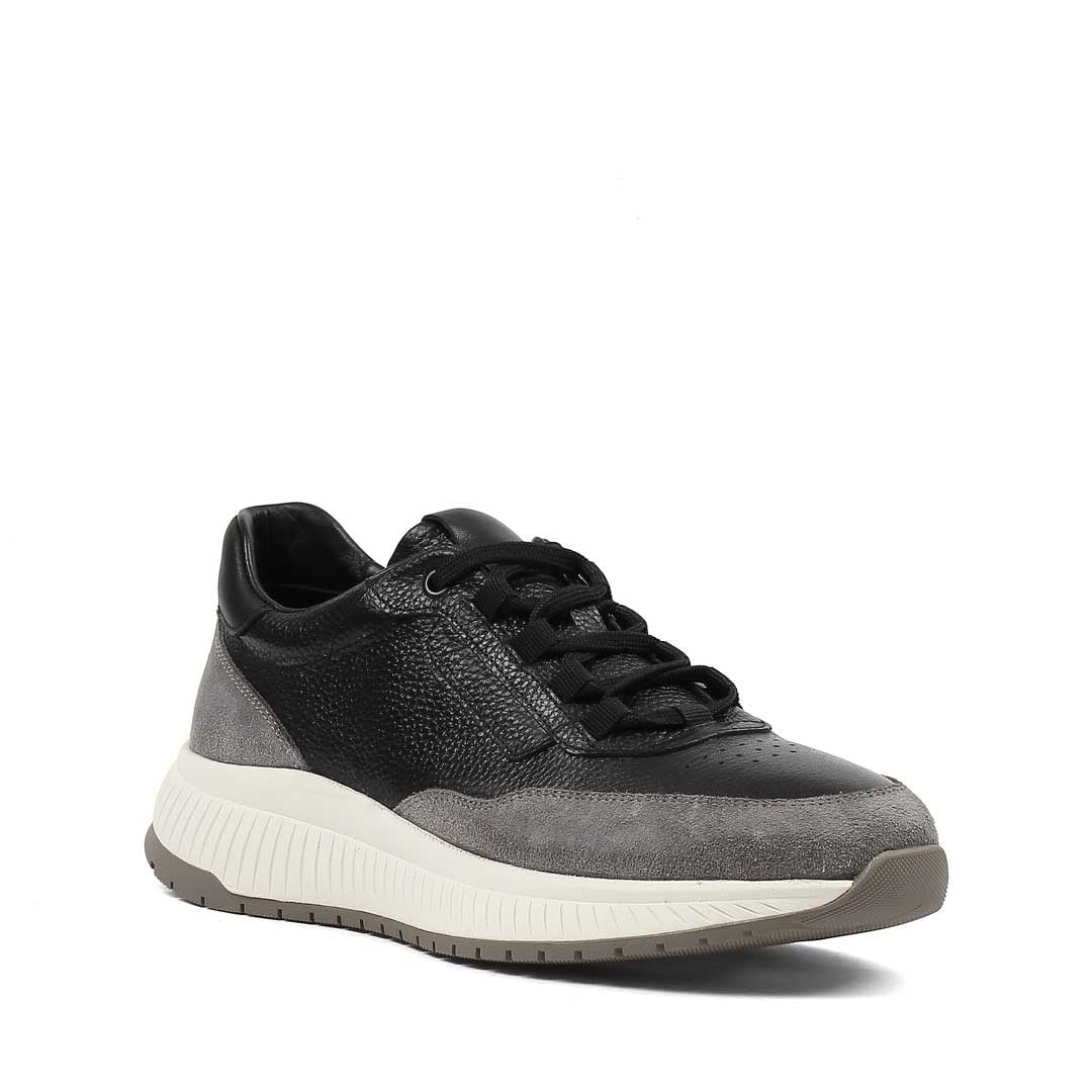 Erkek Siyah Gri Süet Deri Sneaker