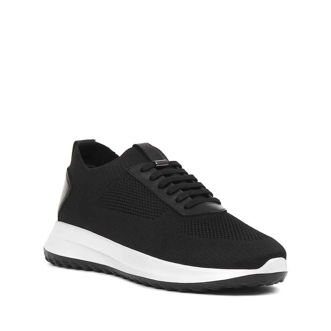 Erkek Siyah Kalın Tabanlı Deri Sneaker