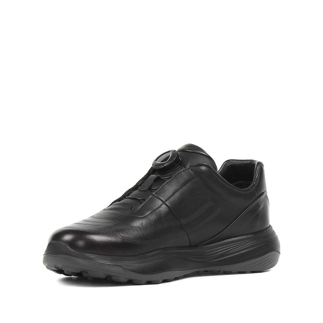 Erkek Siyah Kalın Tabanlı Deri Sneaker
