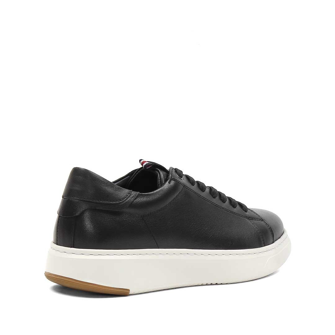 Erkek Siyah Kalın Tabanlı Deri Sneaker