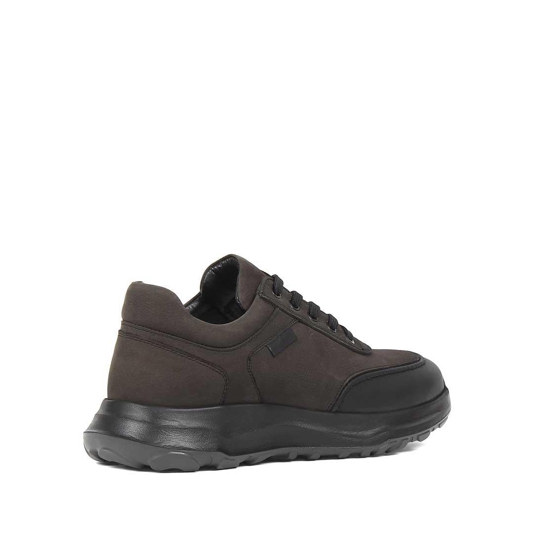 Erkek Siyah Kalın Tabanlı Nubuk Deri Sneaker