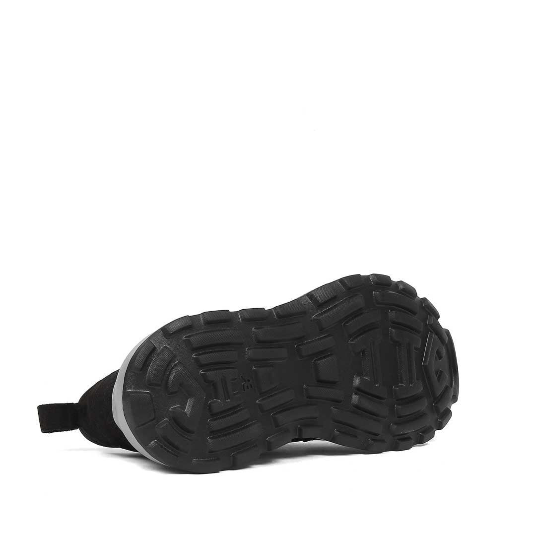Erkek Siyah Kalın Tabanlı Nubuk Deri Sneaker