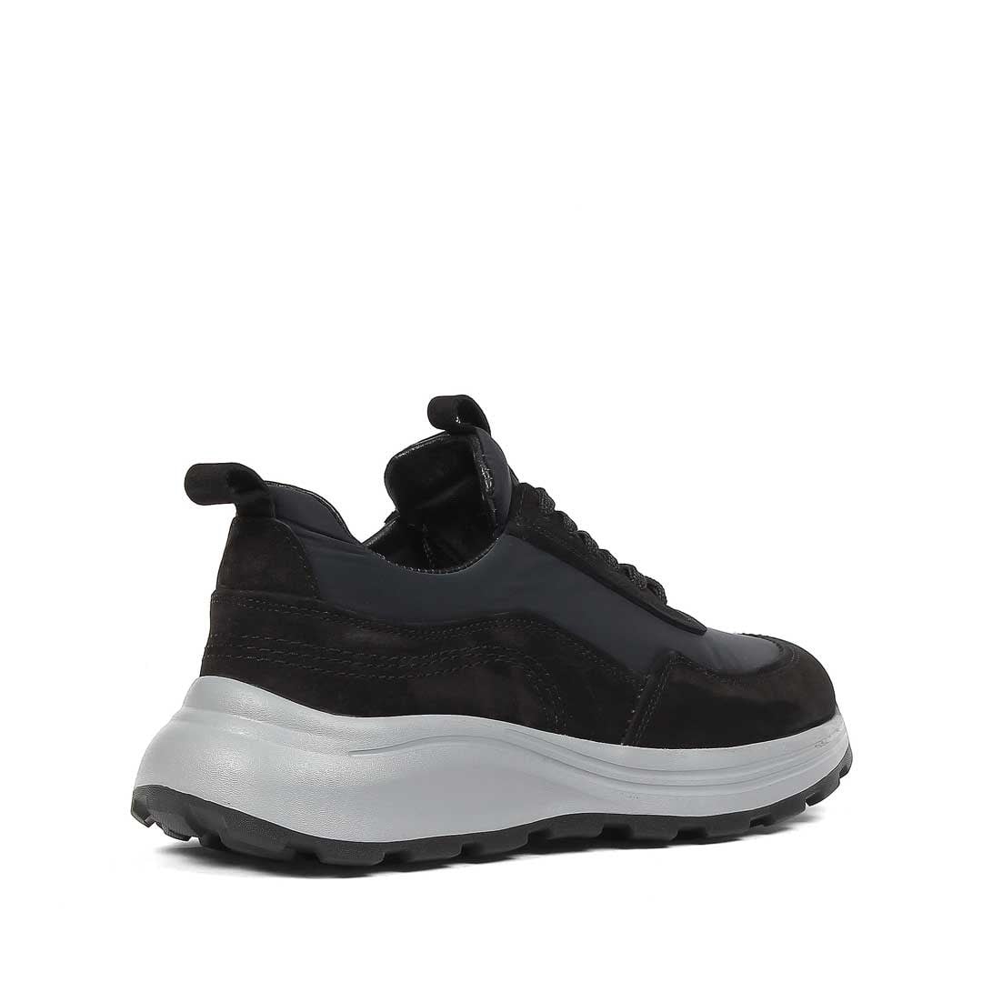 Erkek Siyah Kalın Tabanlı Nubuk Deri Sneaker