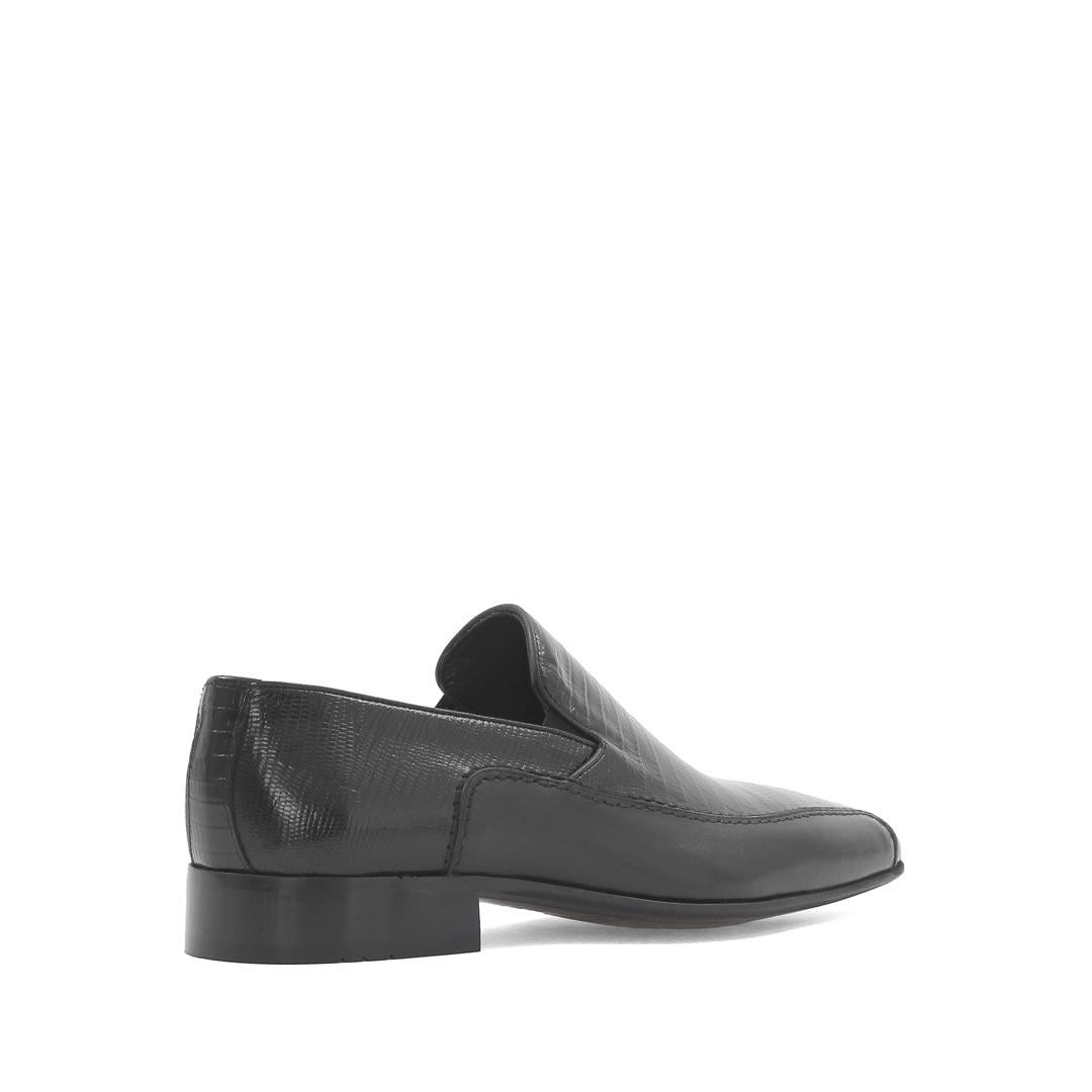 Erkek Siyah Kroko Deri Loafer