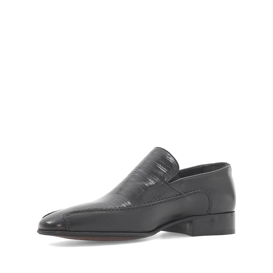 Erkek Siyah Kroko Deri Loafer