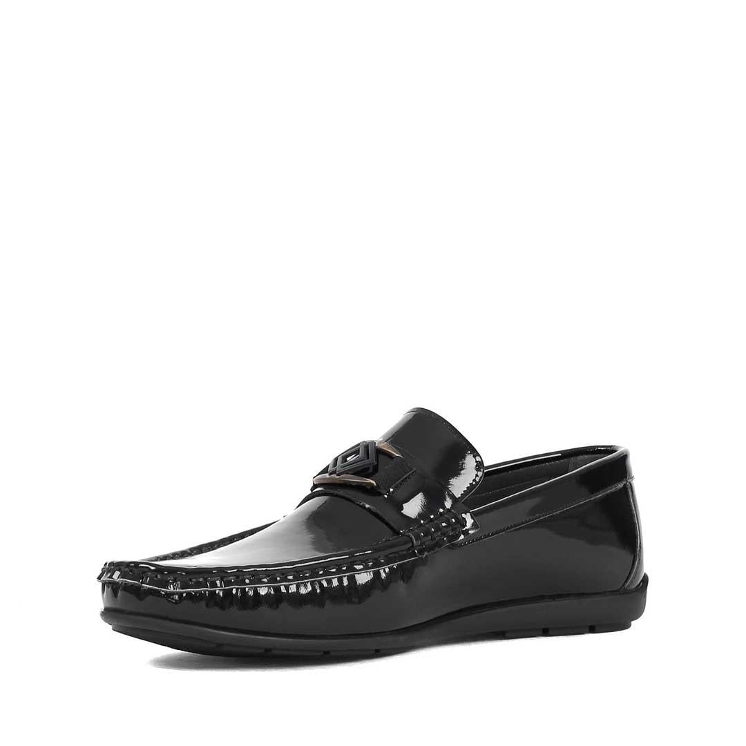 Erkek Siyah Rugan Deri Loafer