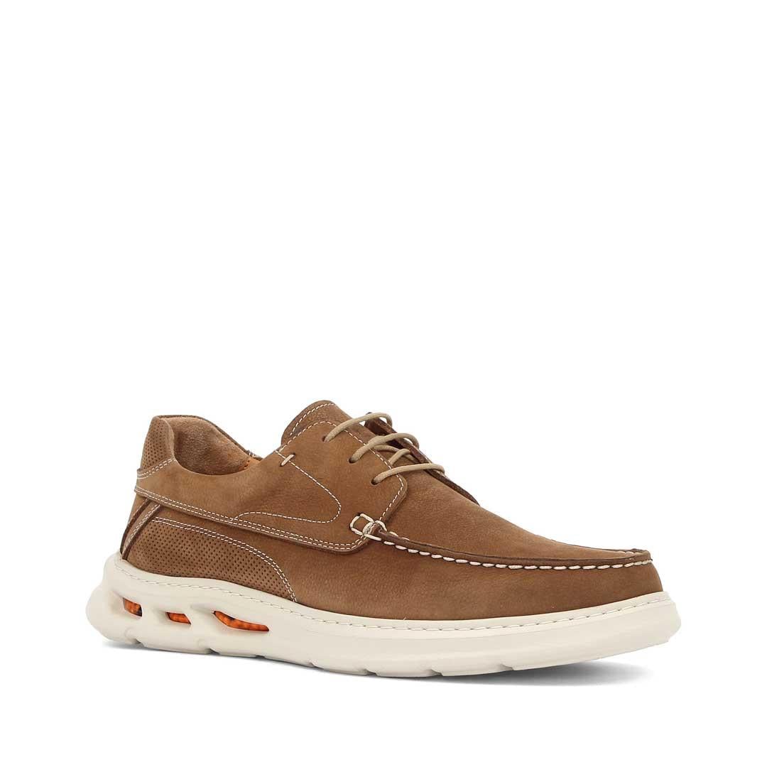 Erkek Taba Bağcıklı Kalın Tabanlı Nubuk Deri Sneaker