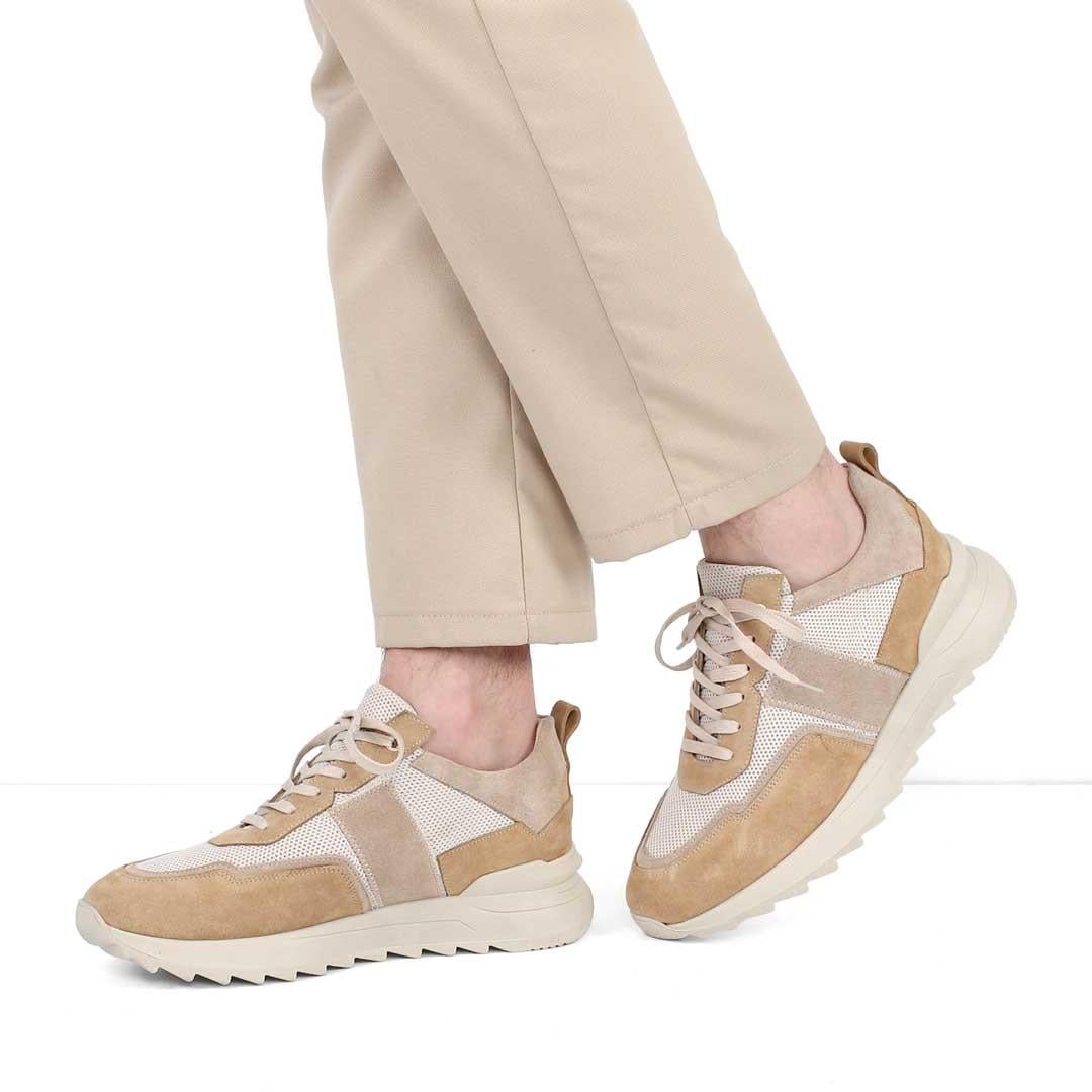 Erkek Taba Bağcıklı Kalın Tabanlı Süet Deri Sneaker