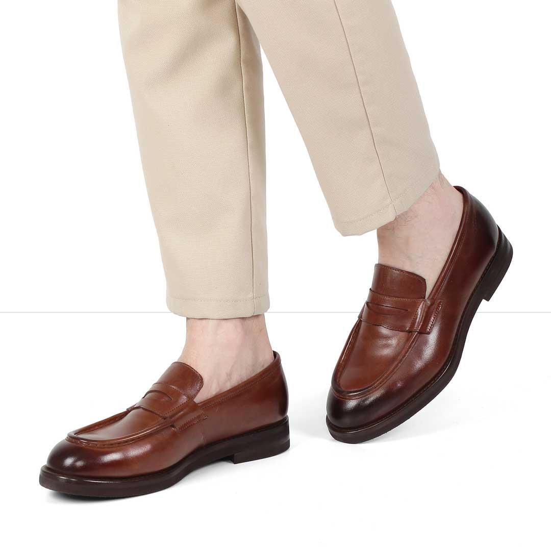 Erkek Taba Deri Loafer