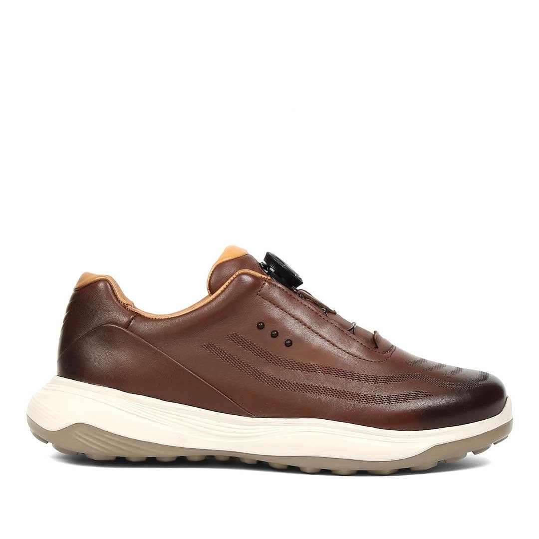 Erkek Taba Kalın Tabanlı Deri Sneaker
