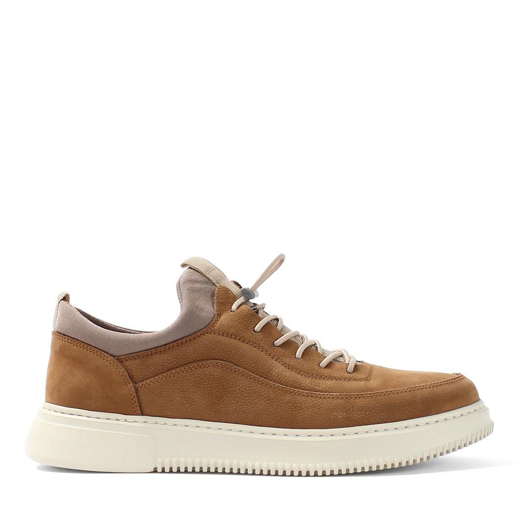 Erkek Taba Kalın Tabanlı Nubuk Deri Sneaker