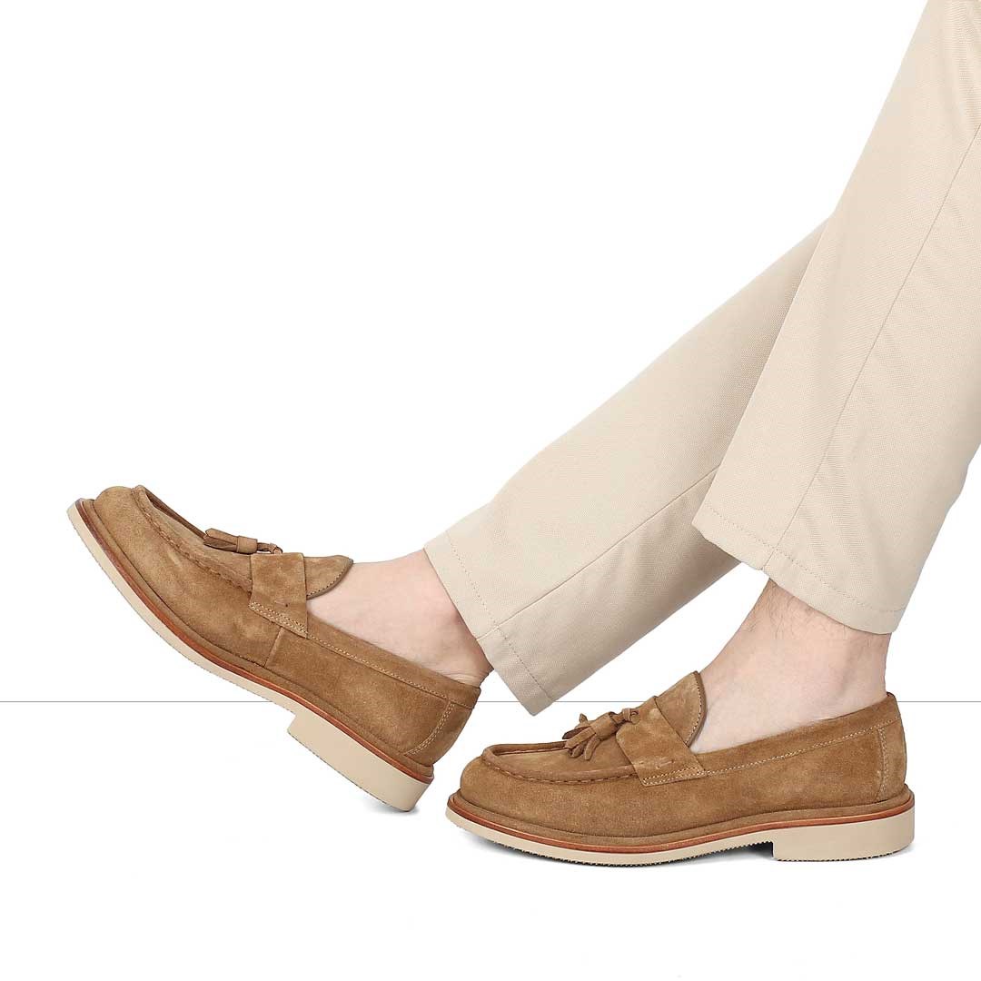 Erkek Taba Süet Deri Loafer