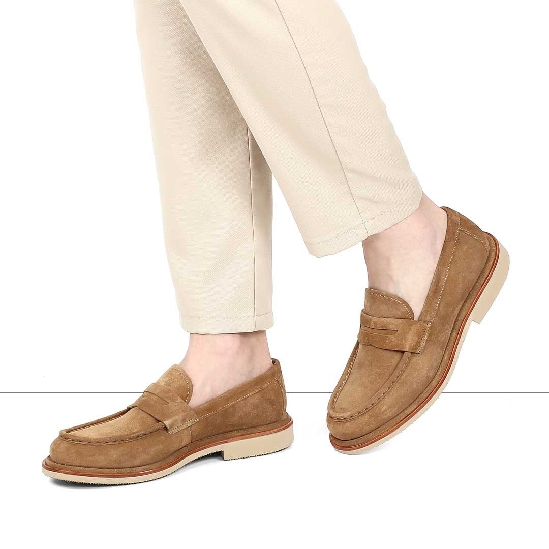 Erkek Taba Süet Deri Loafer