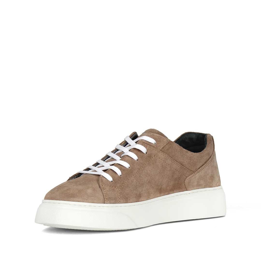 Erkek Vizon Bağcıklı Kalın Tabanlı Süet Deri Sneaker