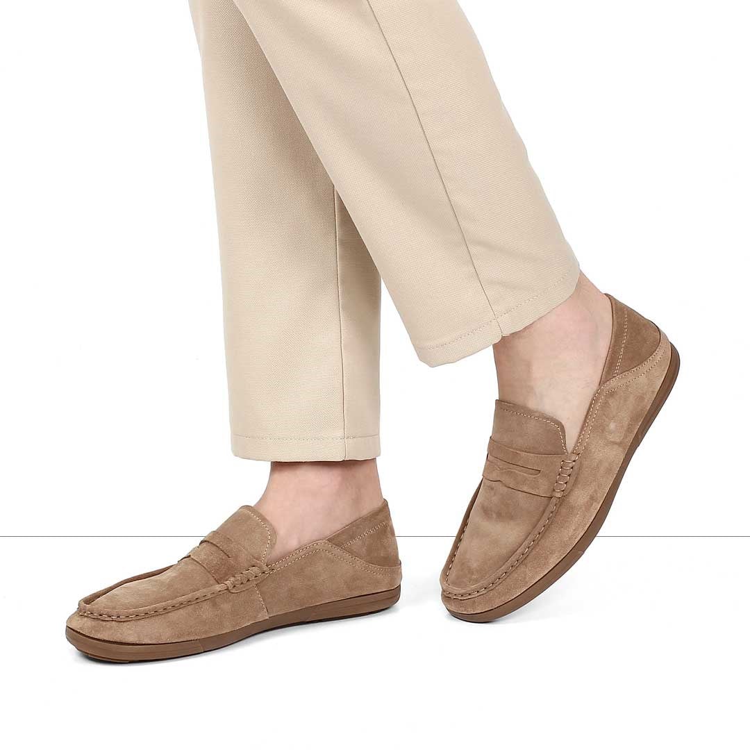 Erkek Vizon Süet Deri Loafer