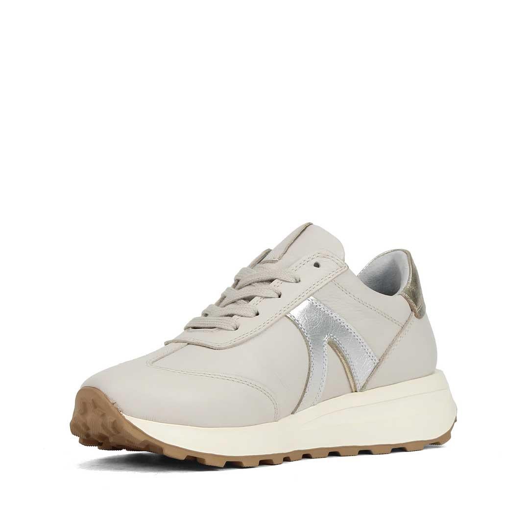 Kadın Bej Bağcıklı Deri Sneaker