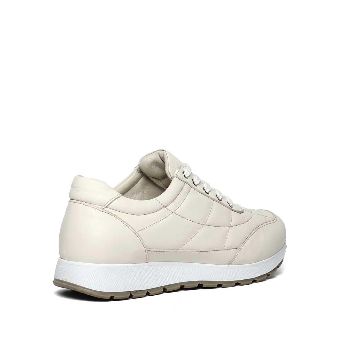 Kadın Bej Bağcıklı Kalın Tabanlı Deri Sneaker