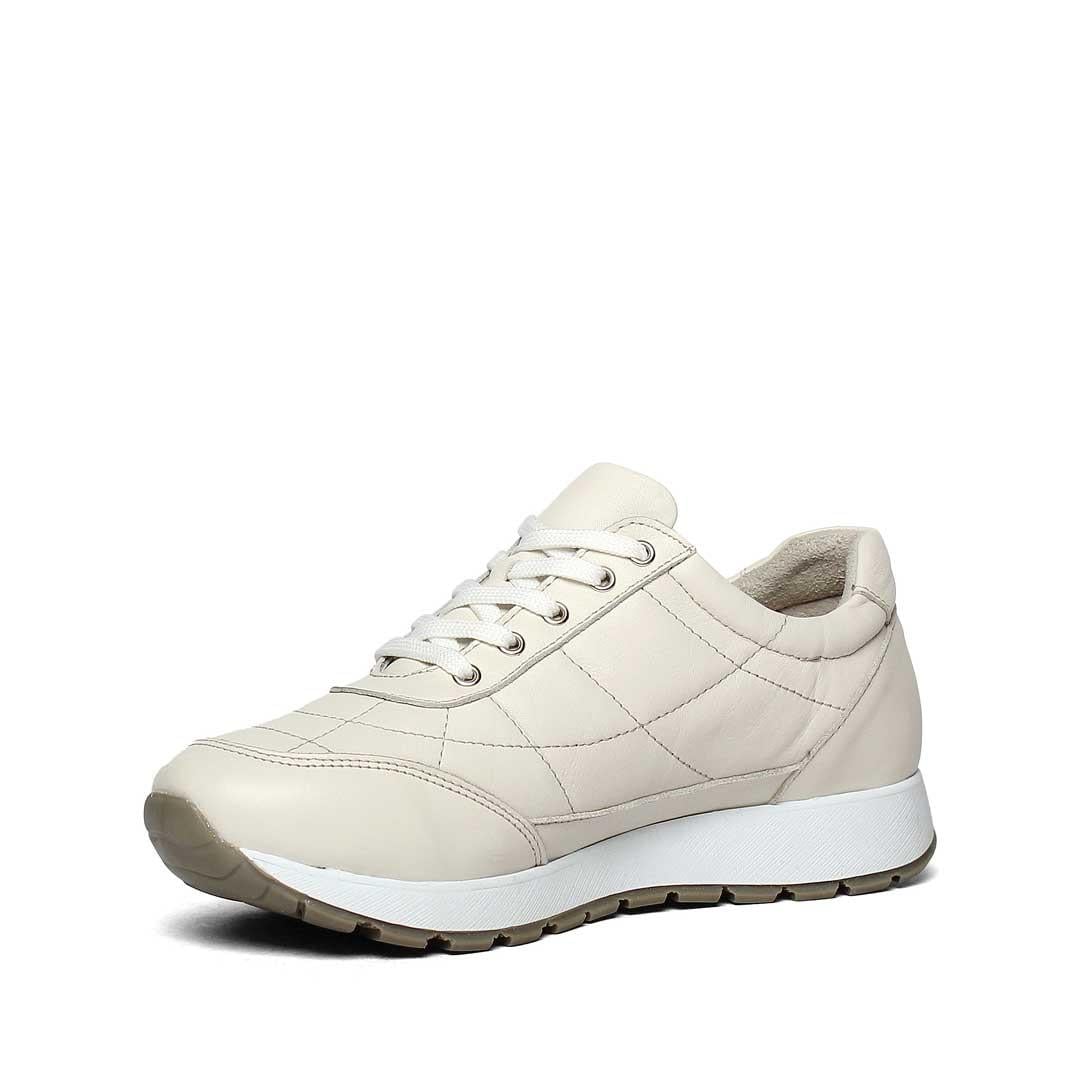 Kadın Bej Bağcıklı Kalın Tabanlı Deri Sneaker