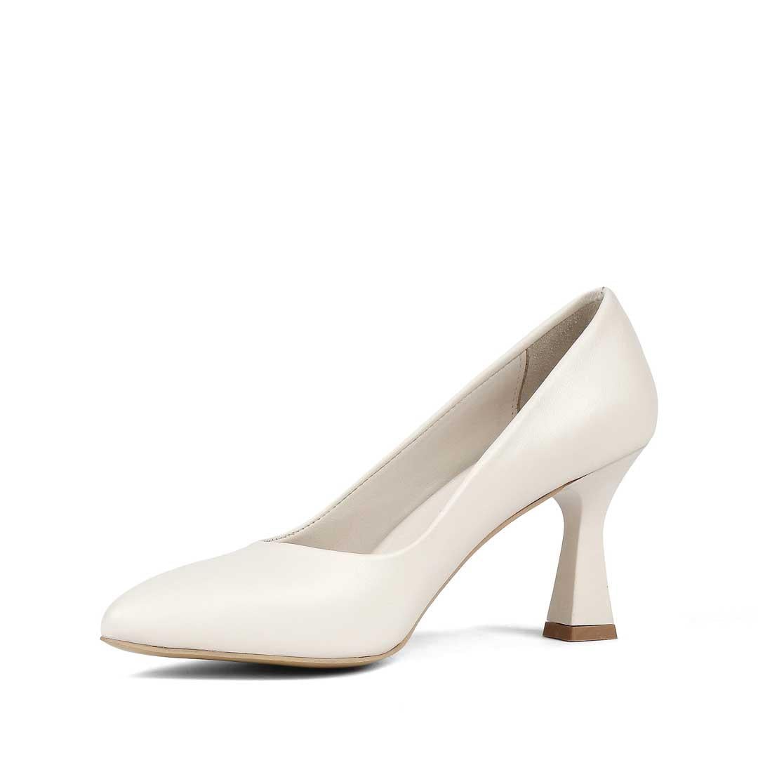 Kadın Bej İnce Topuklu Deri Stiletto
