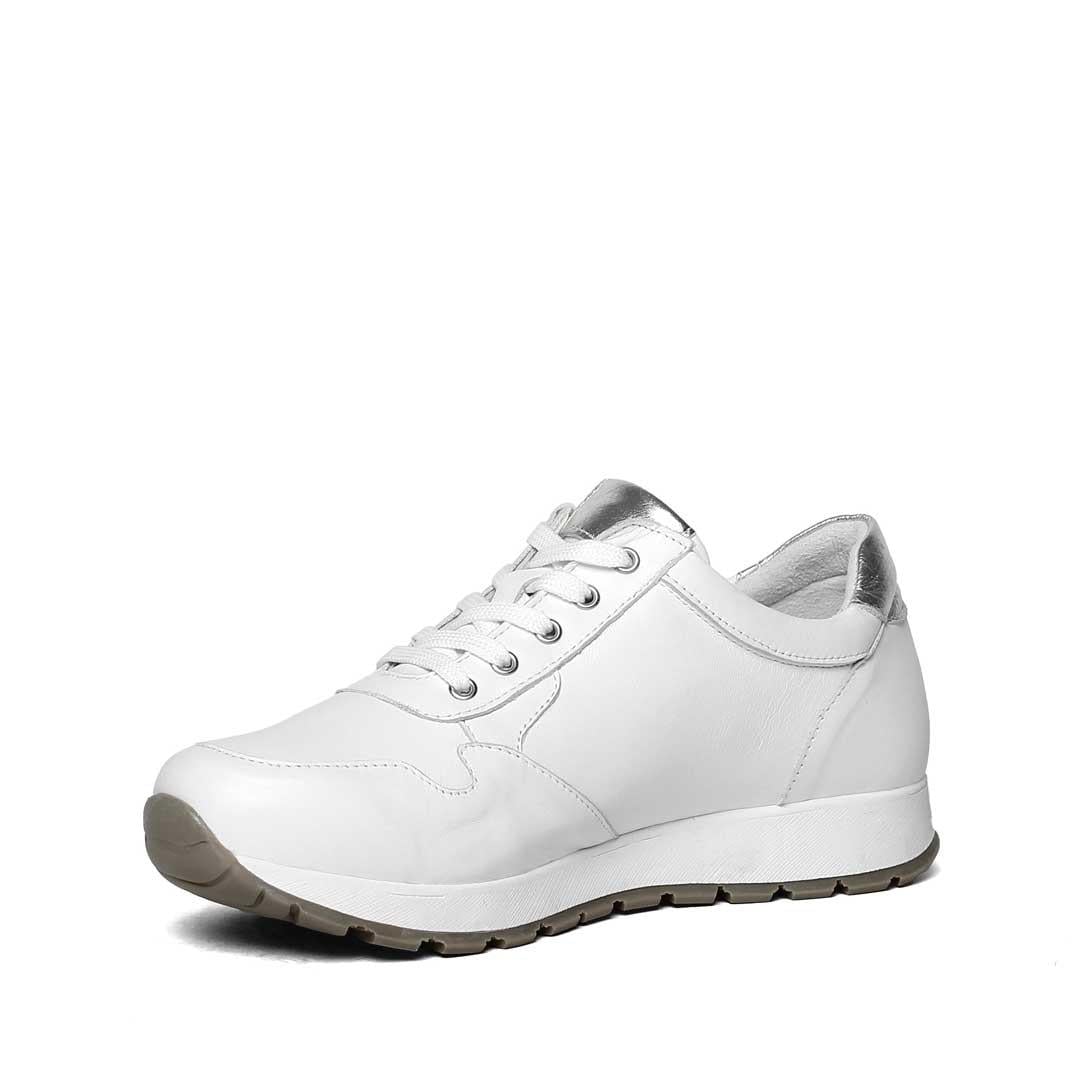 Kadın Beyaz Bağcıklı Fermuarlı Deri Sneaker