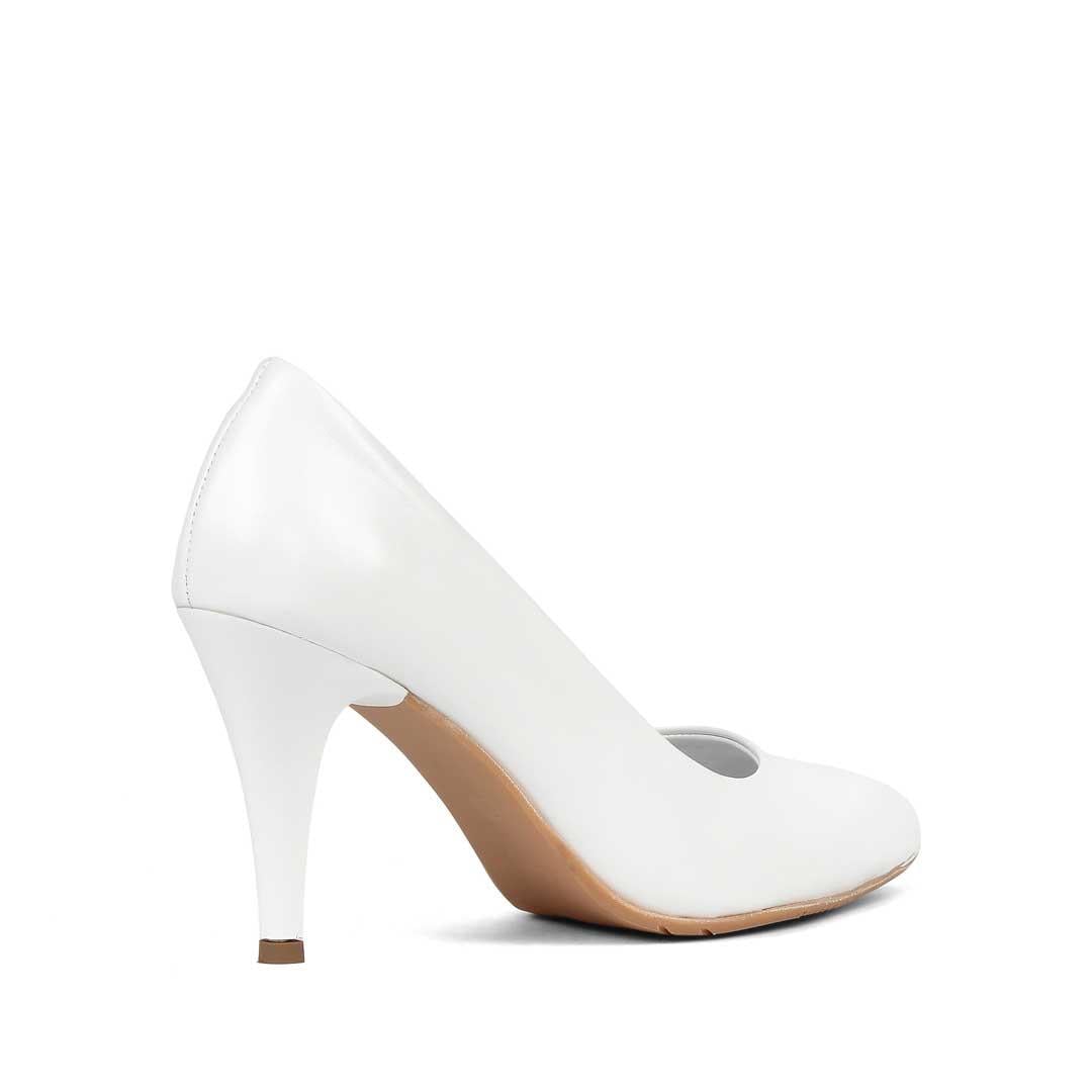 Kadın Beyaz İnce Topuklu Deri Stiletto