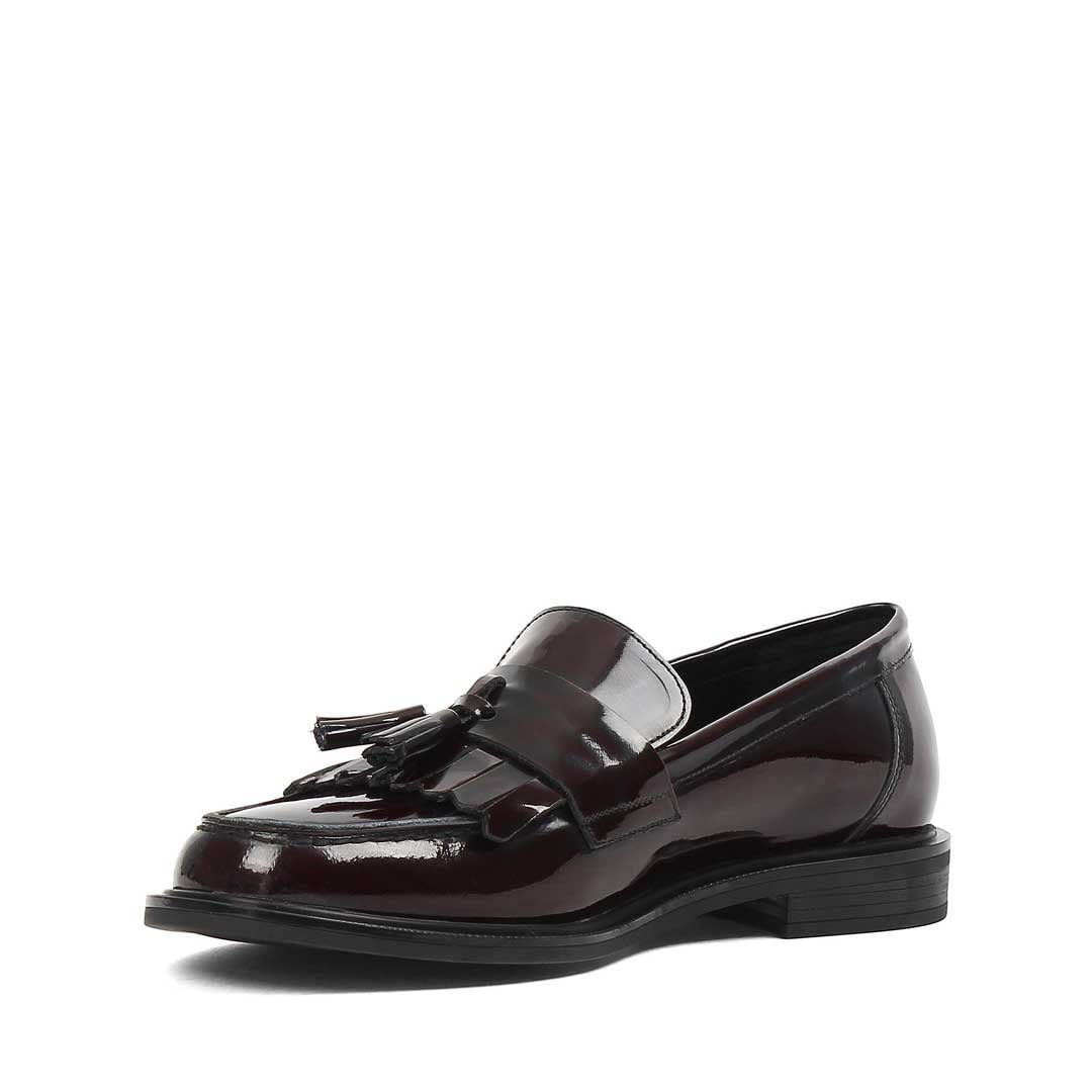 Kadın Bordo Püsküllü Açma Deri Loafer