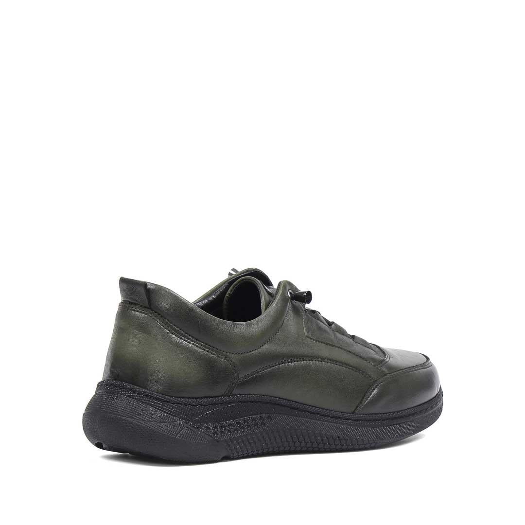 Kadın Haki Kalın Tabanlı Deri Sneaker