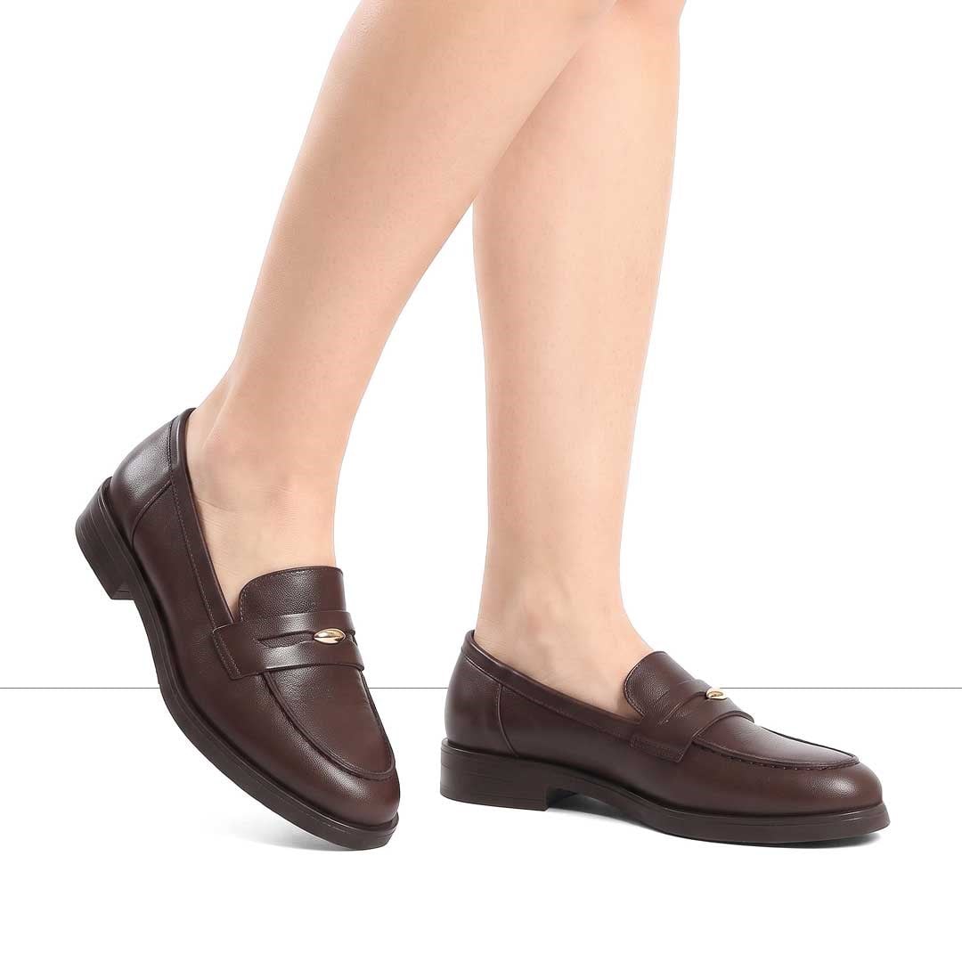 Kadın Kahverengi Deri Loafer