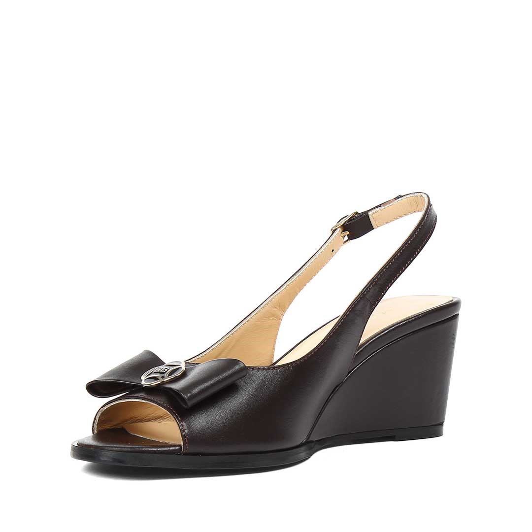 Kadın Kahverengi Dolgu Topuklu Deri Ayakkabı