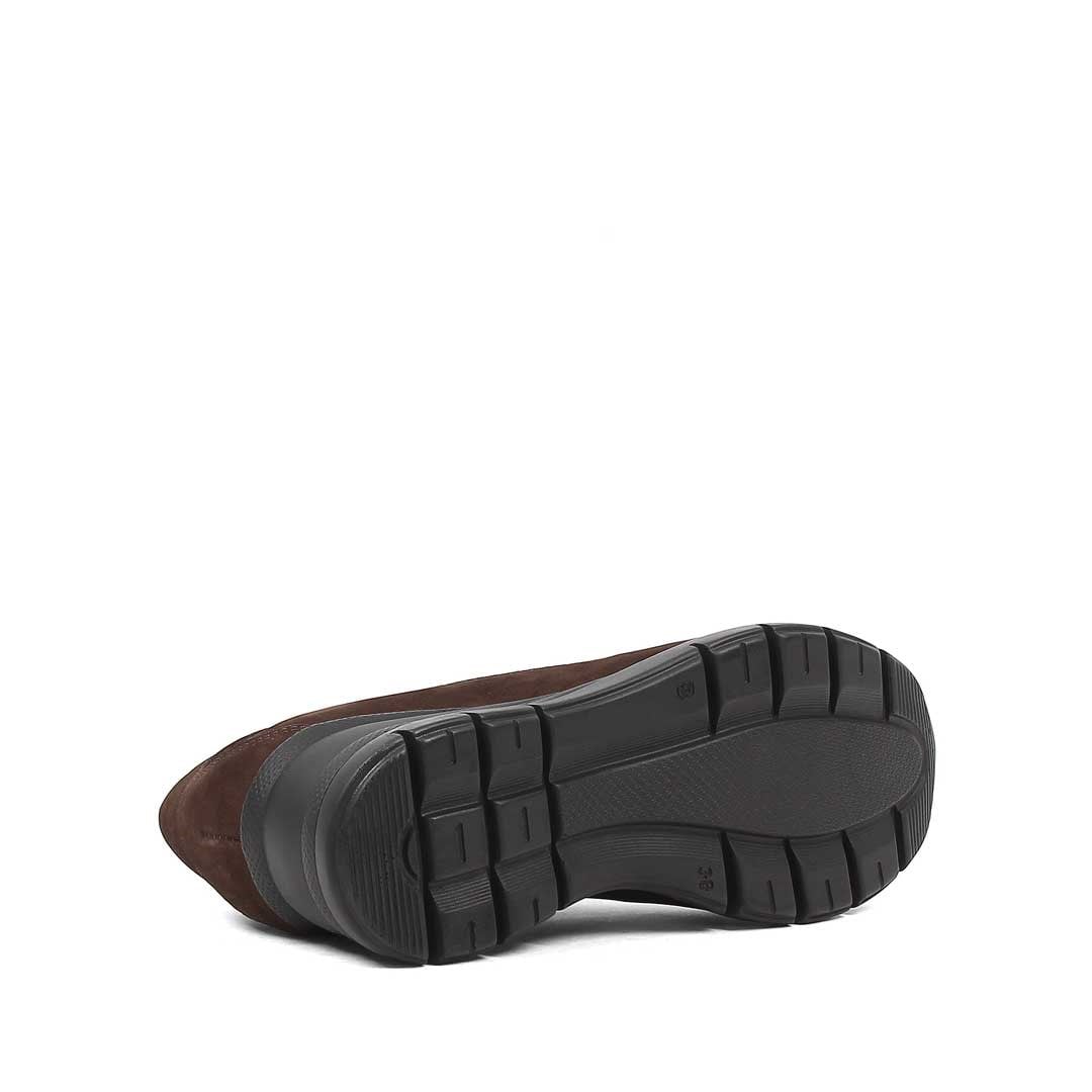 Kadın Kahverengi Dolgu Topuklu Nubuk Deri Sneaker