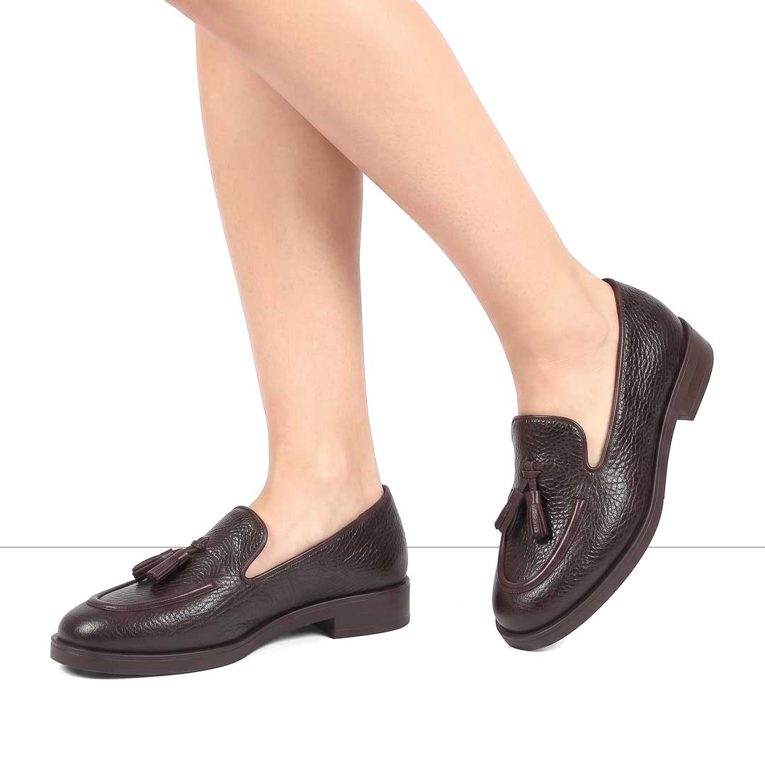 Kadın Kahverengi Floter Deri Loafer