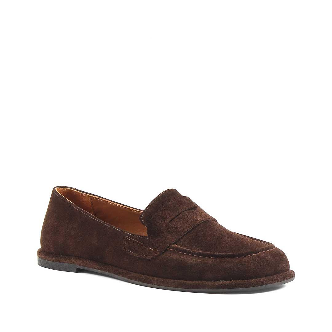 Kadın Kahverengi Süet Deri Loafer