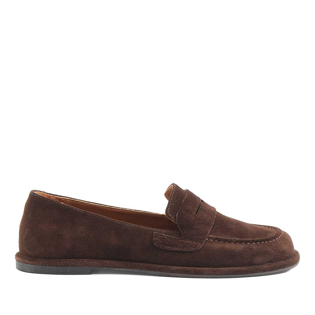 Kadın Kahverengi Süet Deri Loafer