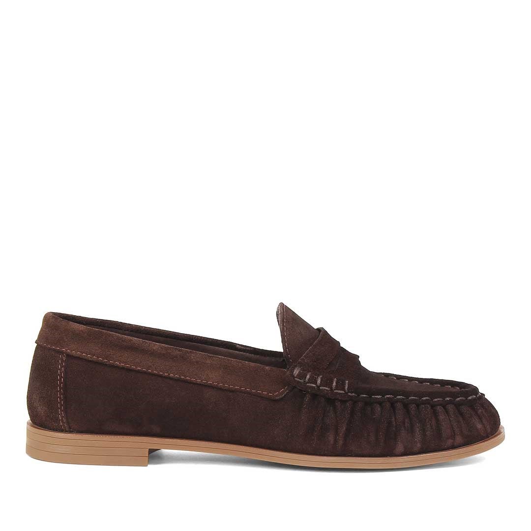Kadın Kahverengi Süet Deri Loafer