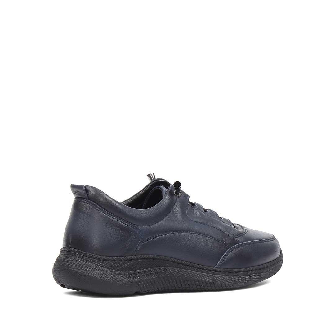 Kadın Lacivert Kalın Tabanlı Deri Sneaker