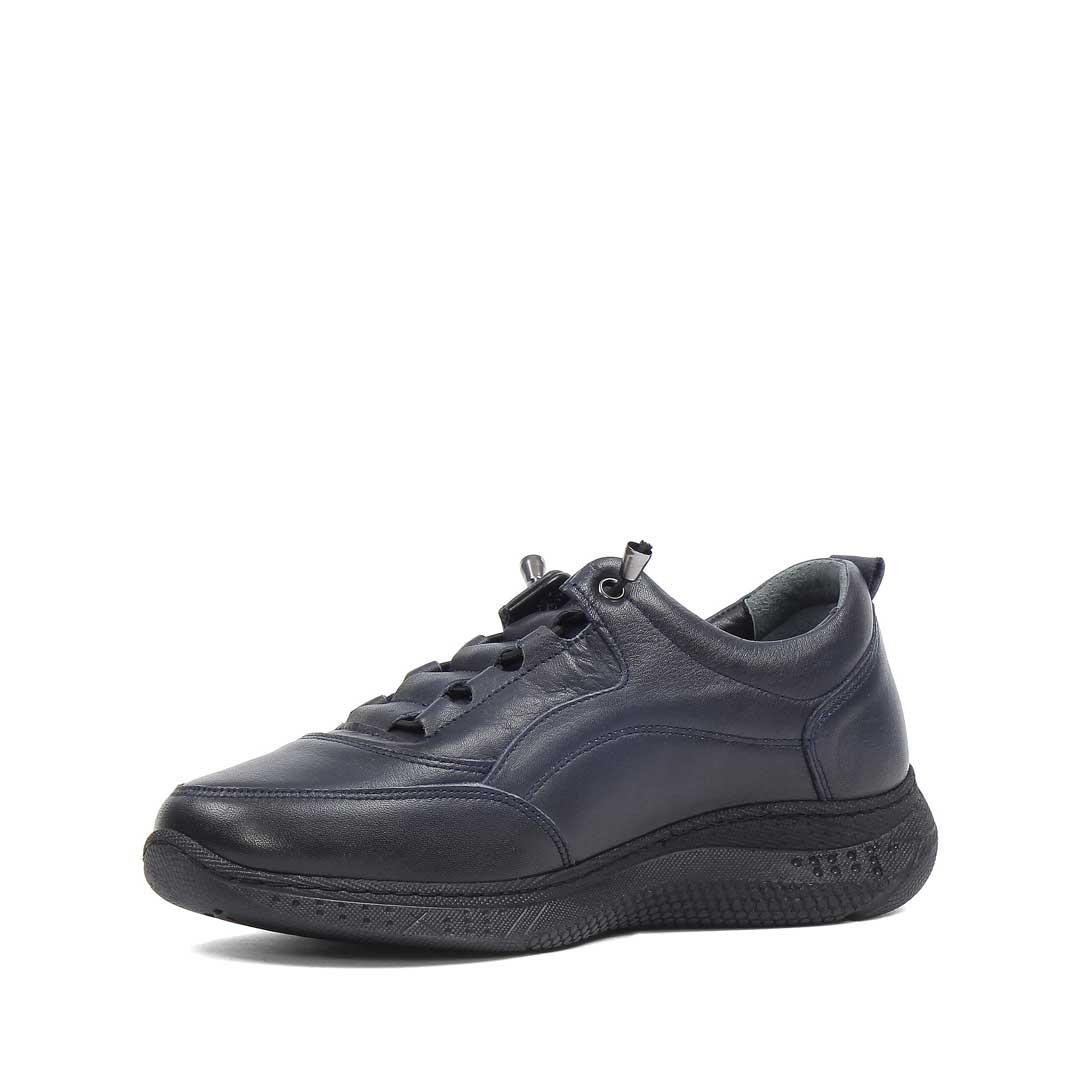 Kadın Lacivert Kalın Tabanlı Deri Sneaker
