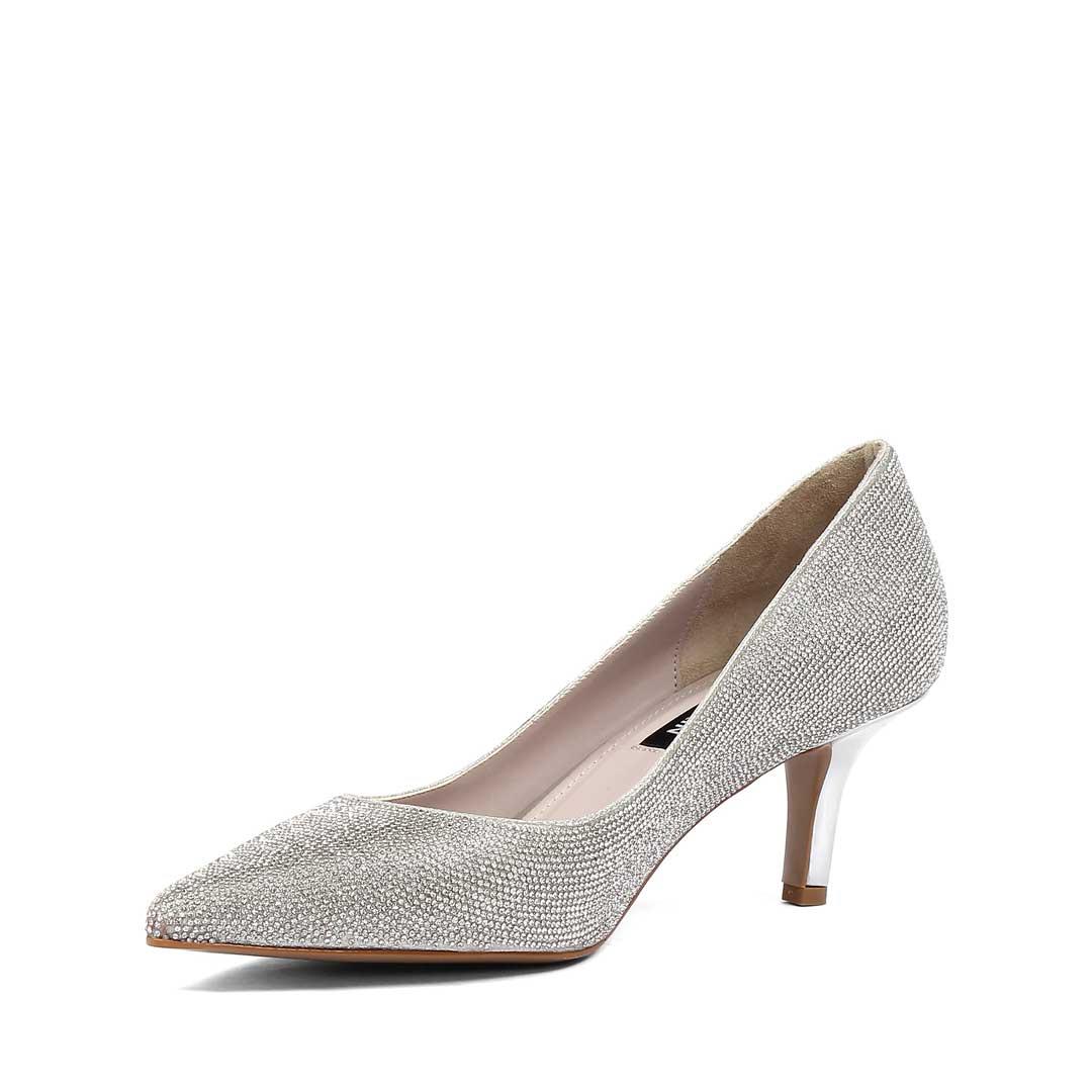 Kadın Lame Taşlı İnce Topuklu Stiletto