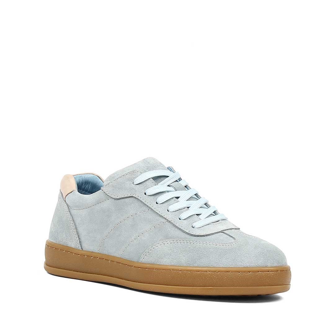 Kadın Mavi Kalın Tabanlı Süet Deri Sneaker