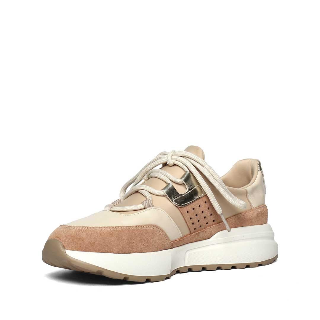 Kadın Pudra Bağcıklı Kalın Tabanlı Süet Deri Sneaker