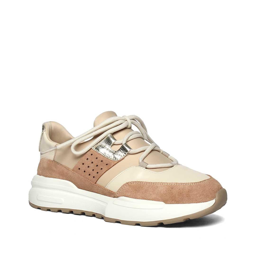 Kadın Pudra Bağcıklı Kalın Tabanlı Süet Deri Sneaker