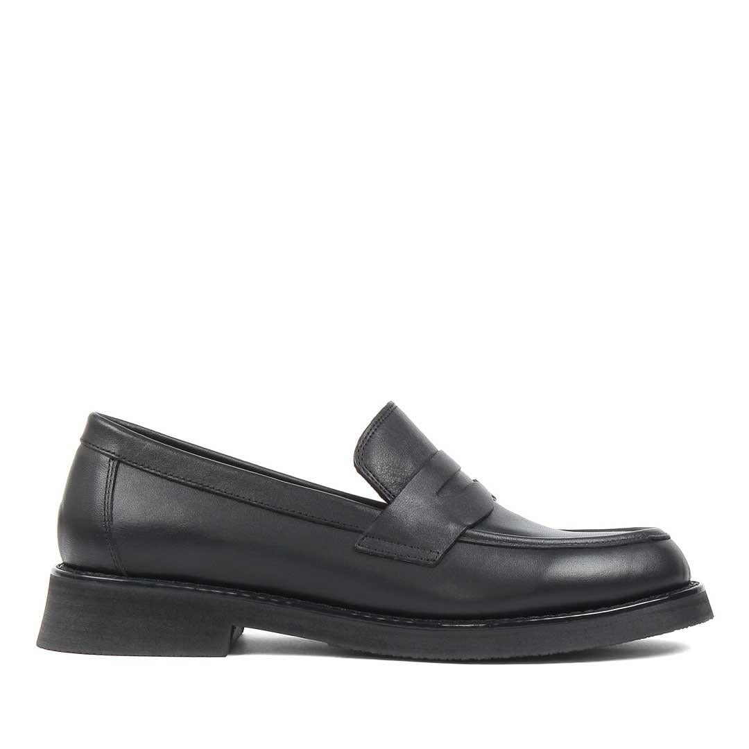 Kadın Siyah Deri Loafer