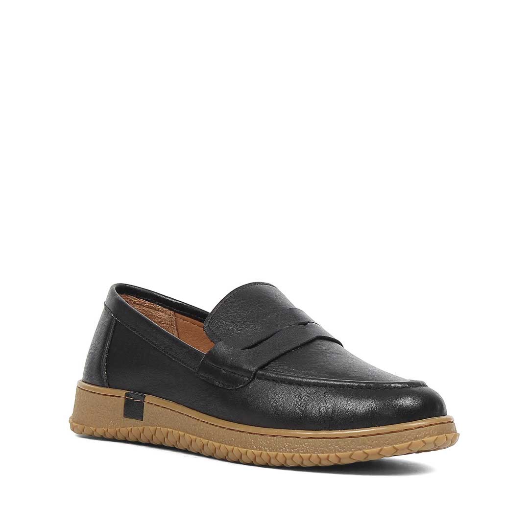 Kadın Siyah Deri Loafer