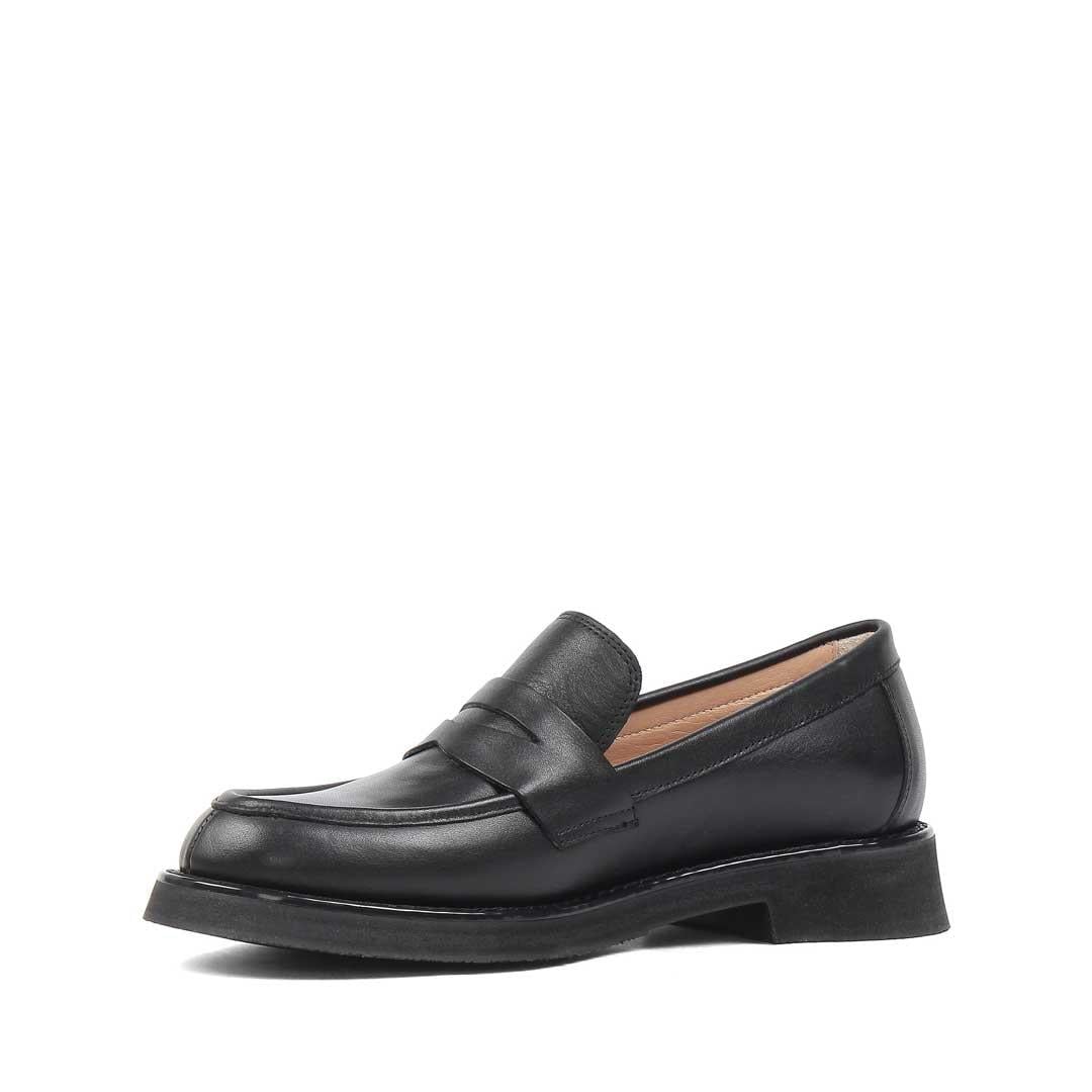 Kadın Siyah Deri Loafer