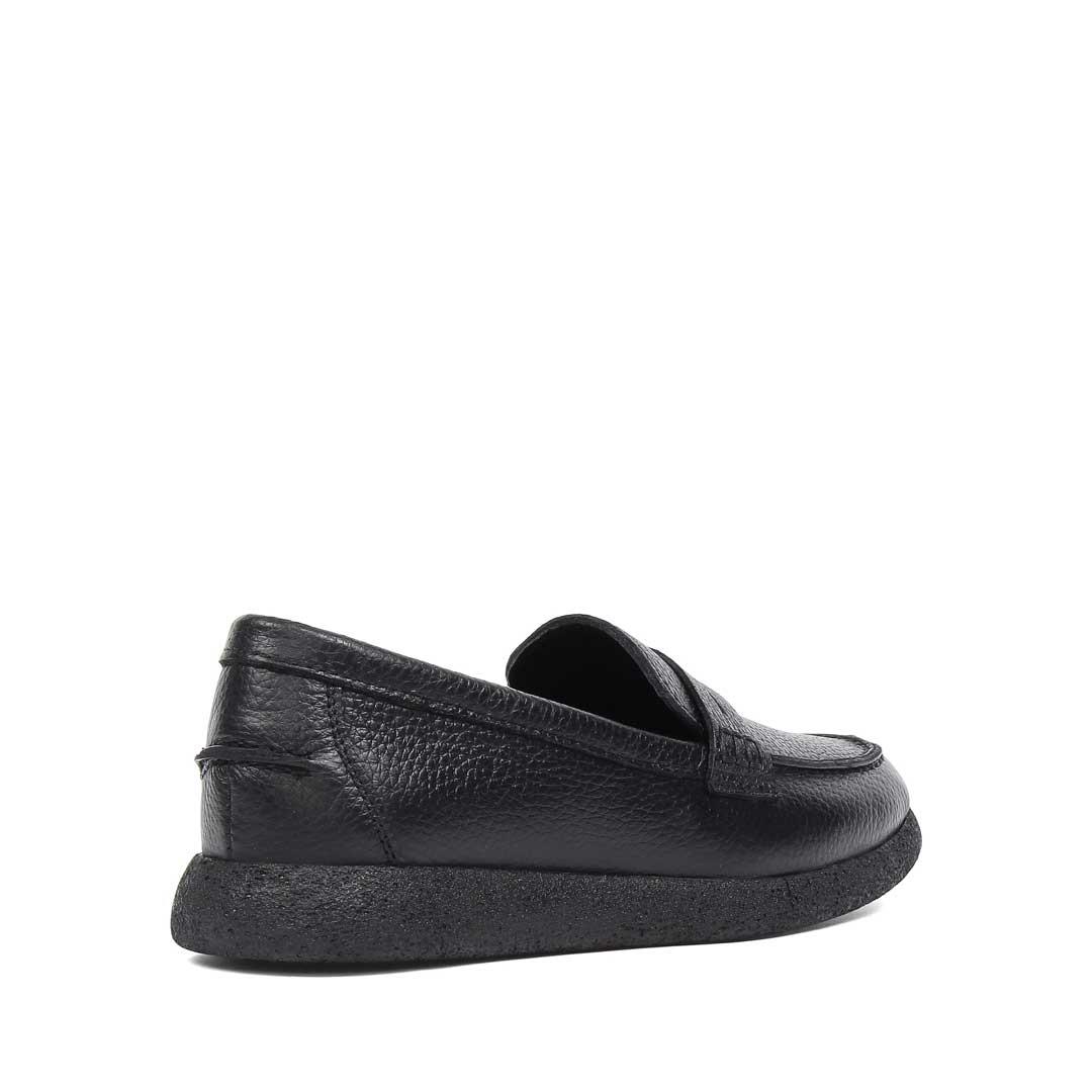 Kadın Siyah Deri Loafer