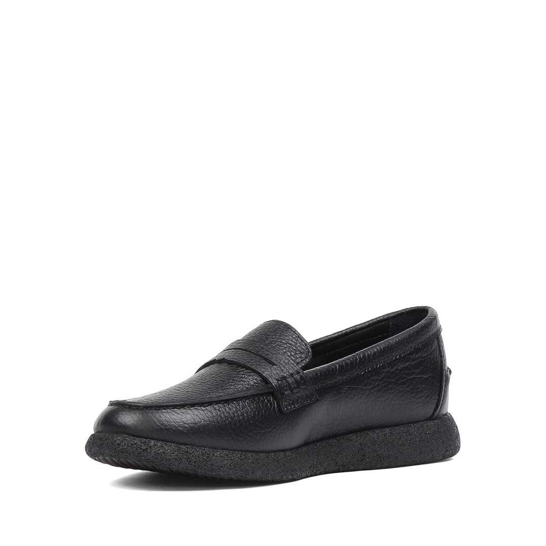 Kadın Siyah Deri Loafer